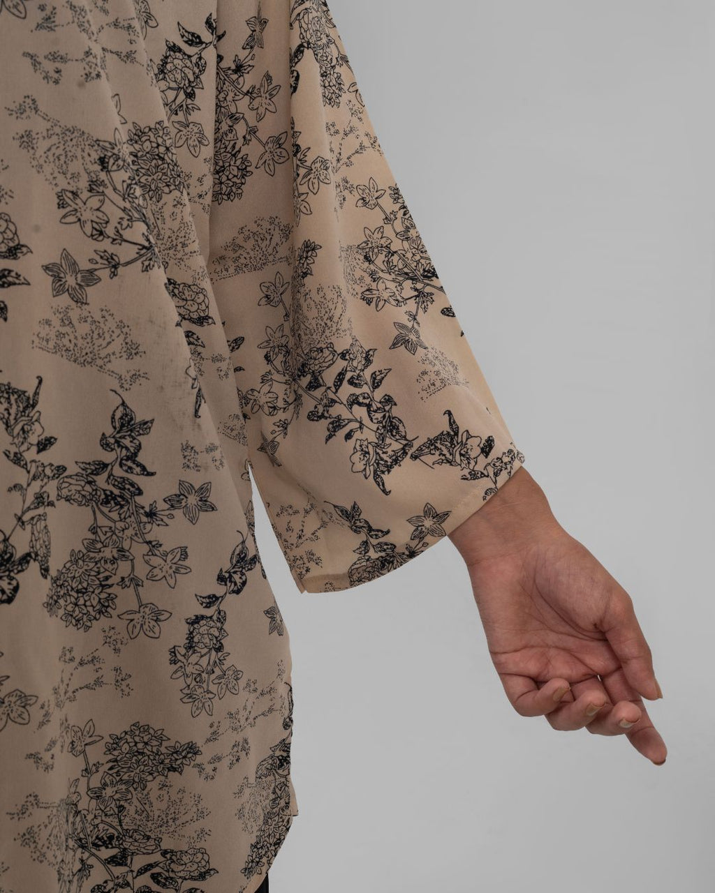 Brown grip fabric top for women - ELYRA