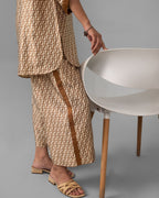 Printed culottes with copper side trim - ELYRA