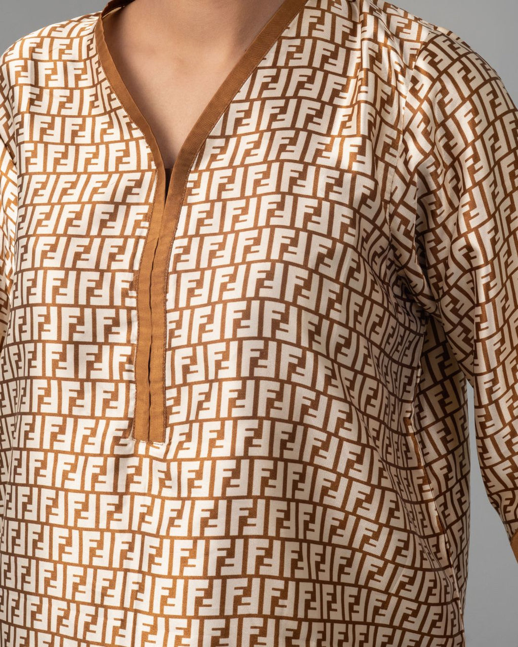 Printed silk top for women - ELYRA