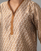 Printed silk top for women - ELYRA