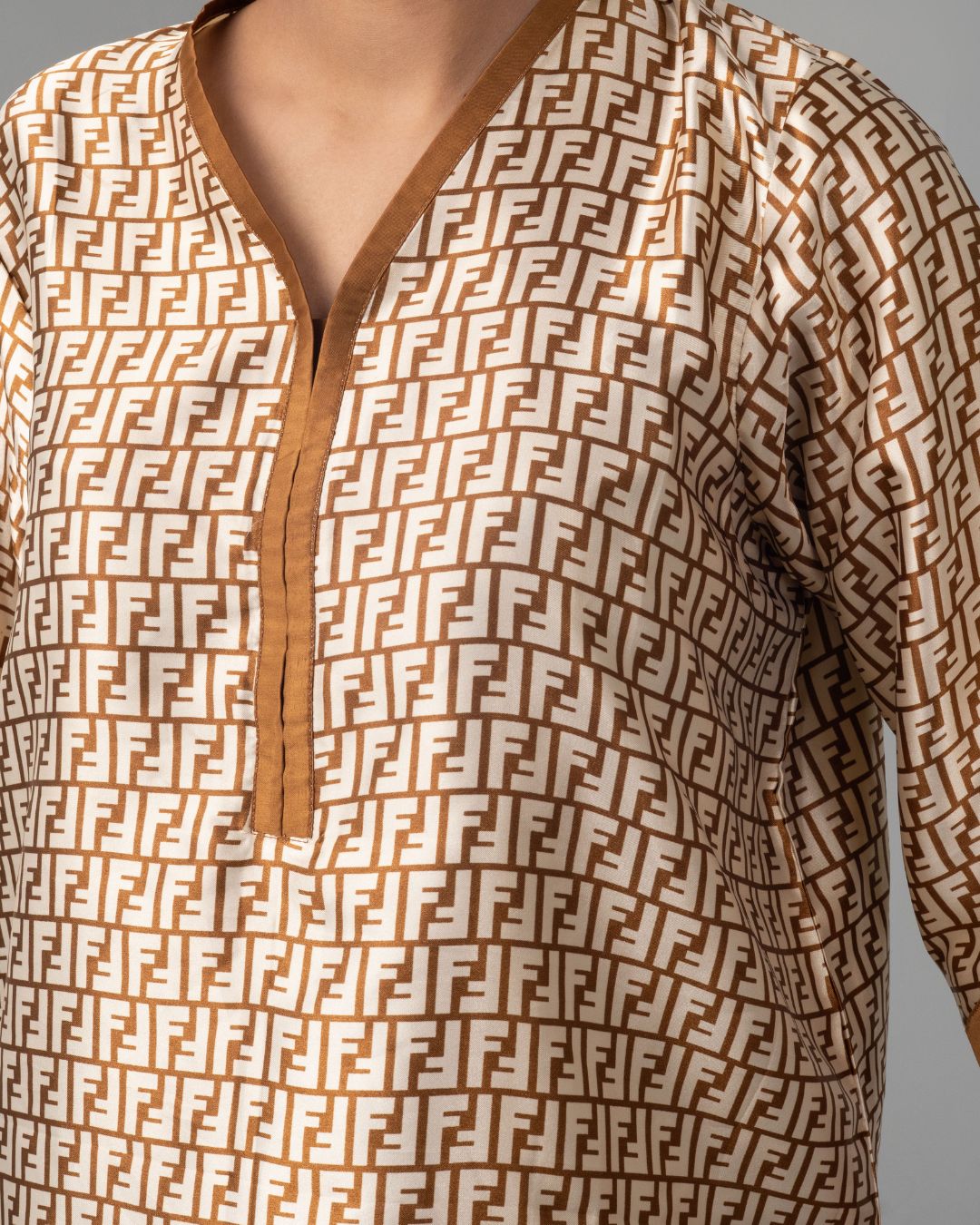 Printed silk top for women - ELYRA