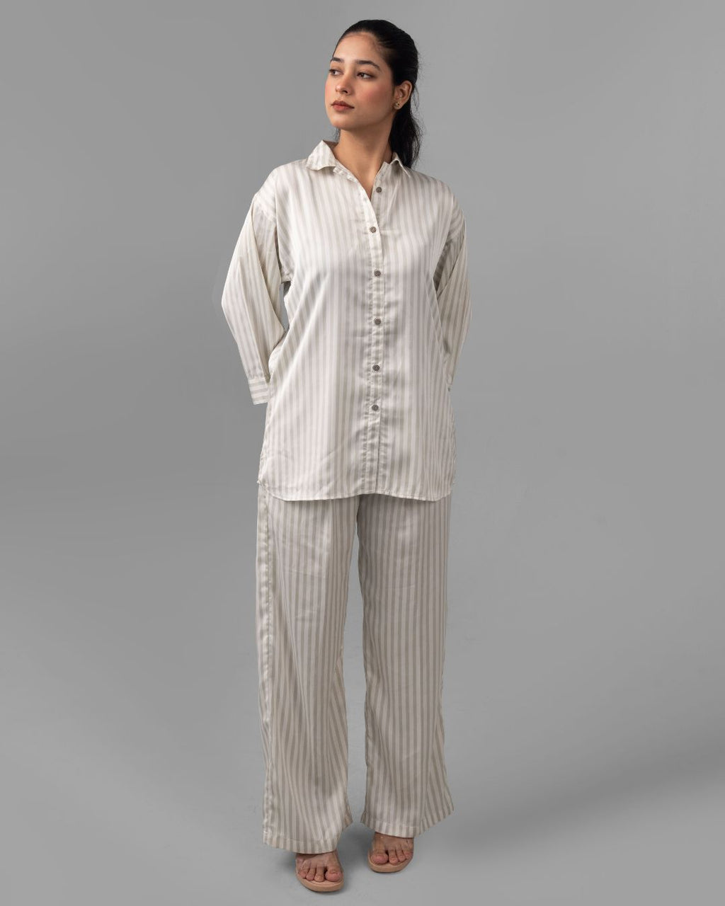The Line white shamooze shirt for women - ELYRA