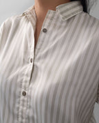 White shamooze shirt dropped shoulder detail - ELYRA