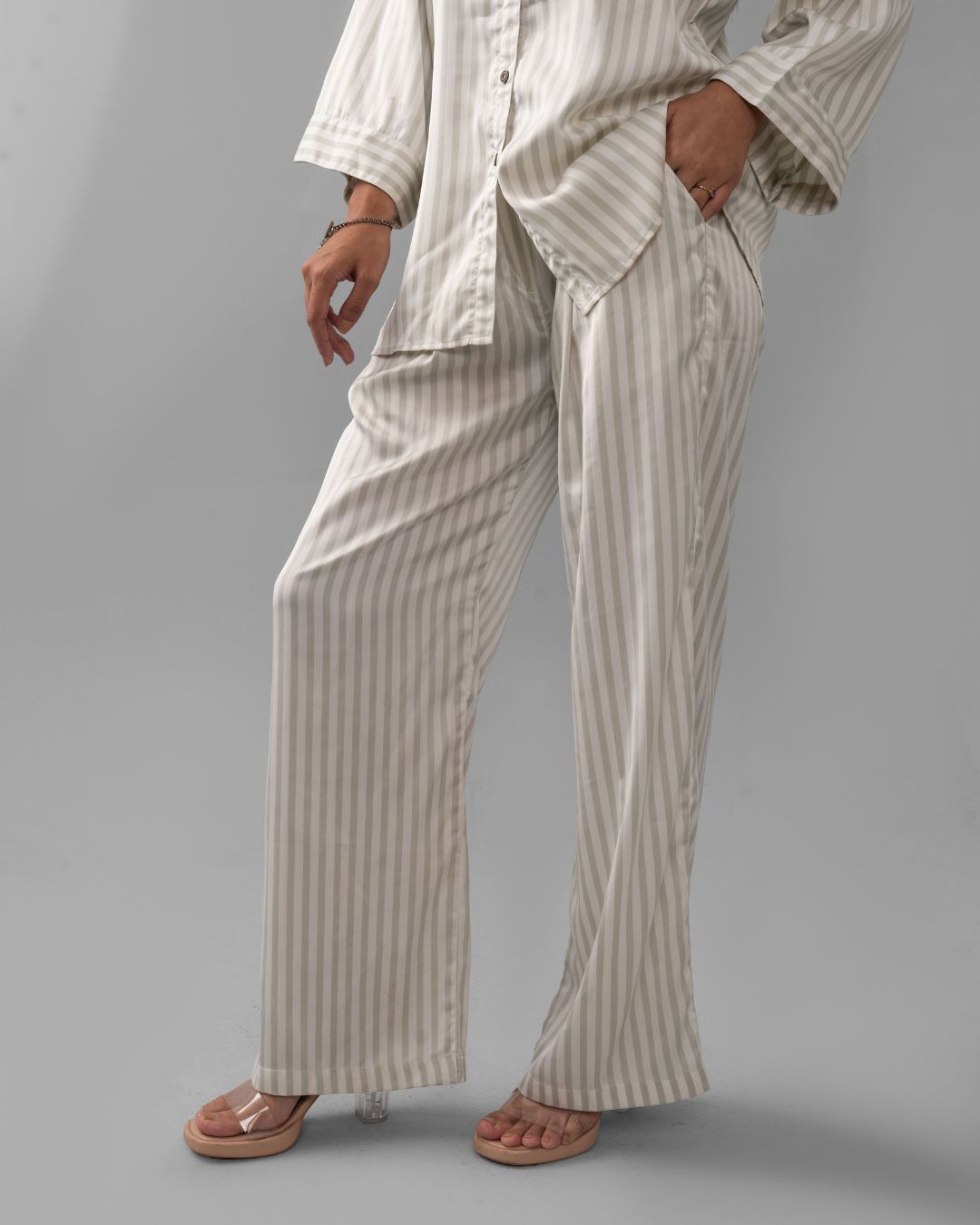 The Line white trousers with side pockets - ELYRA